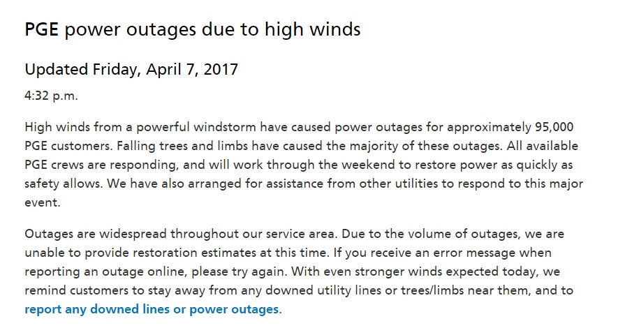 power outage