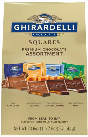 Costco Ghirardelli Premium Chocolate Squares Assortment, 23.6 oz bag