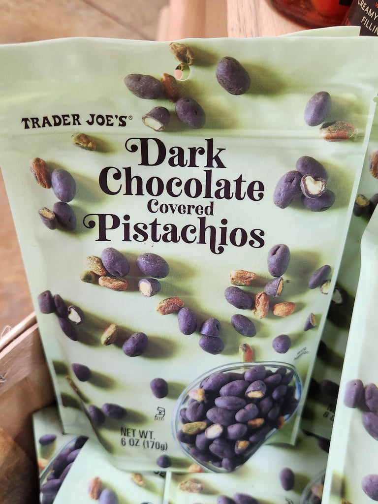 TRADER JOE'S CARK CHOCOLATE COVERED PISTACHIOS 6 OZ