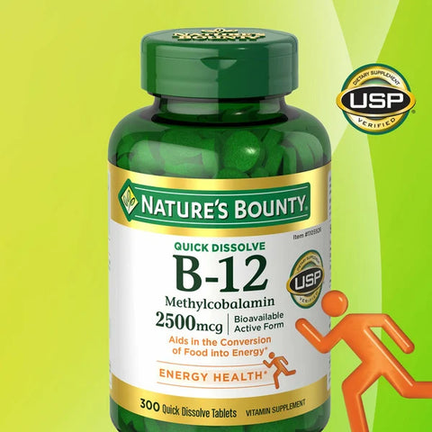 Nature's Bounty Vitamin B-12 2500 mcg Quick Dissolve Tablets, 300 ct