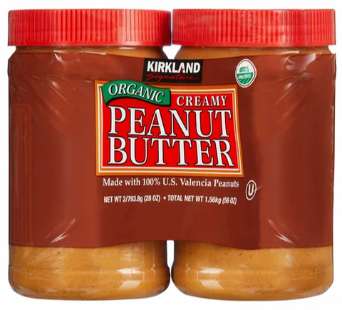 Costco Kirkland Signature Organic Peanut Butter, 28 oz, 2-count