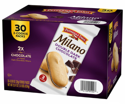 Milano Cookies, Double Dark Chocolate, 0.98 oz, 30-count