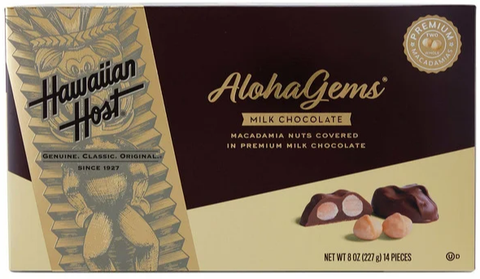 Costco Hawaiian Host Aloha Gems, Milk Chocolate Covered Macadamia Nuts, 8 oz, 3-count