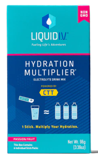 Liquid I.V. Hydration Multiplier Electrolyte Powder Packet Drink Mix, Passion Fruit, 6 Ct