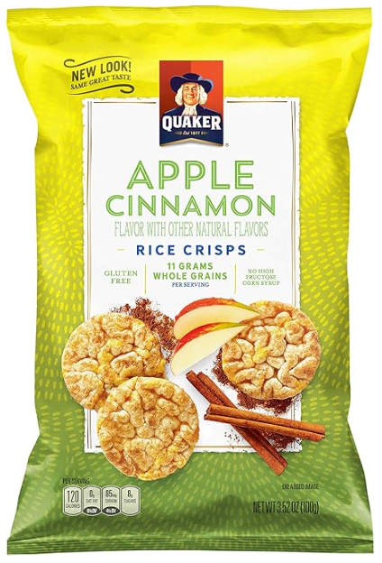 Quaker Rice Crisps, Apple Cinnamon, 3.52 Ounce