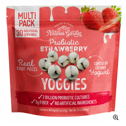 Nature's Garden, Probiotic Strawberry Yoggies, 30-count